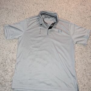 NWT Under Armour Mens Tech Gray Polo Size M